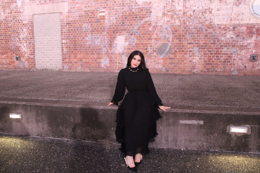 Pleated Ruffle Dress