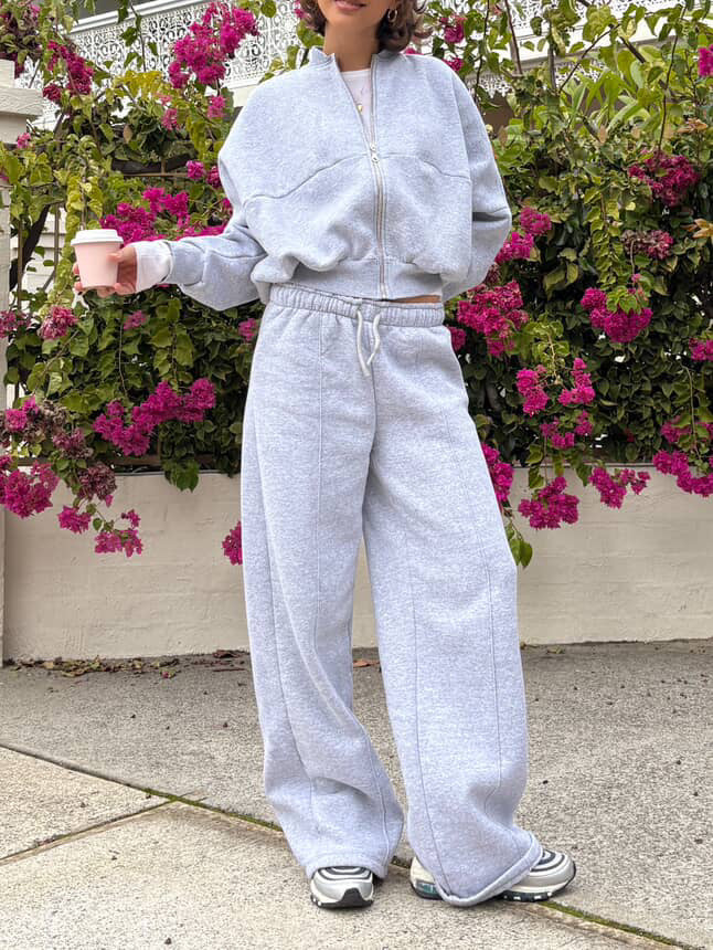 Fleece Lined Cotton Set (grey)