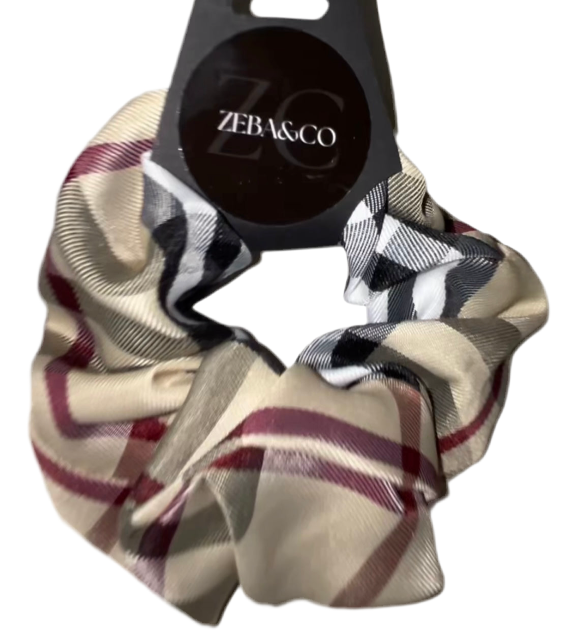 Luxury Inspired Checkered Satin Scrunchie