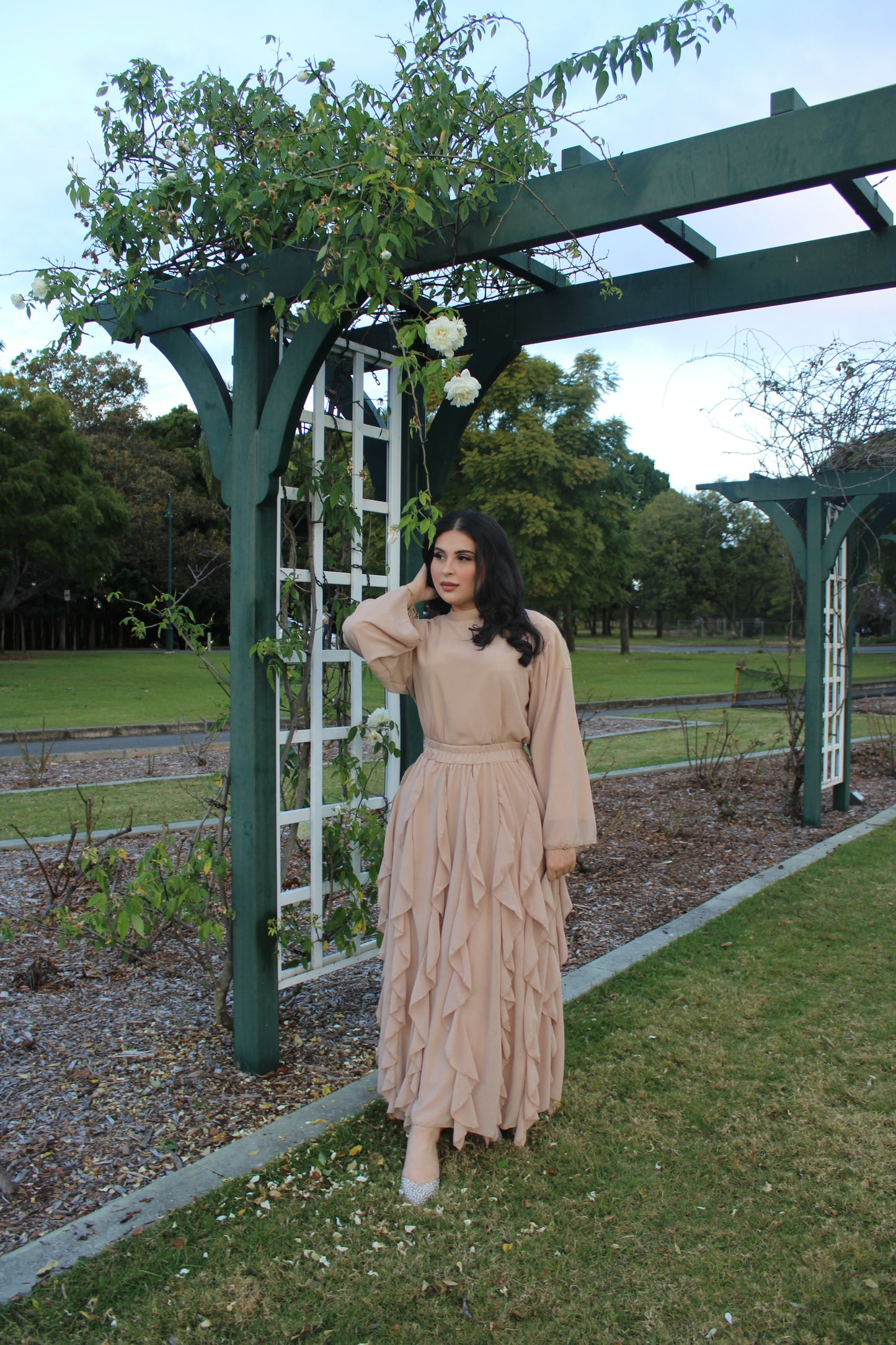 Flowy Ruffle Skirt & Oversized Top Set