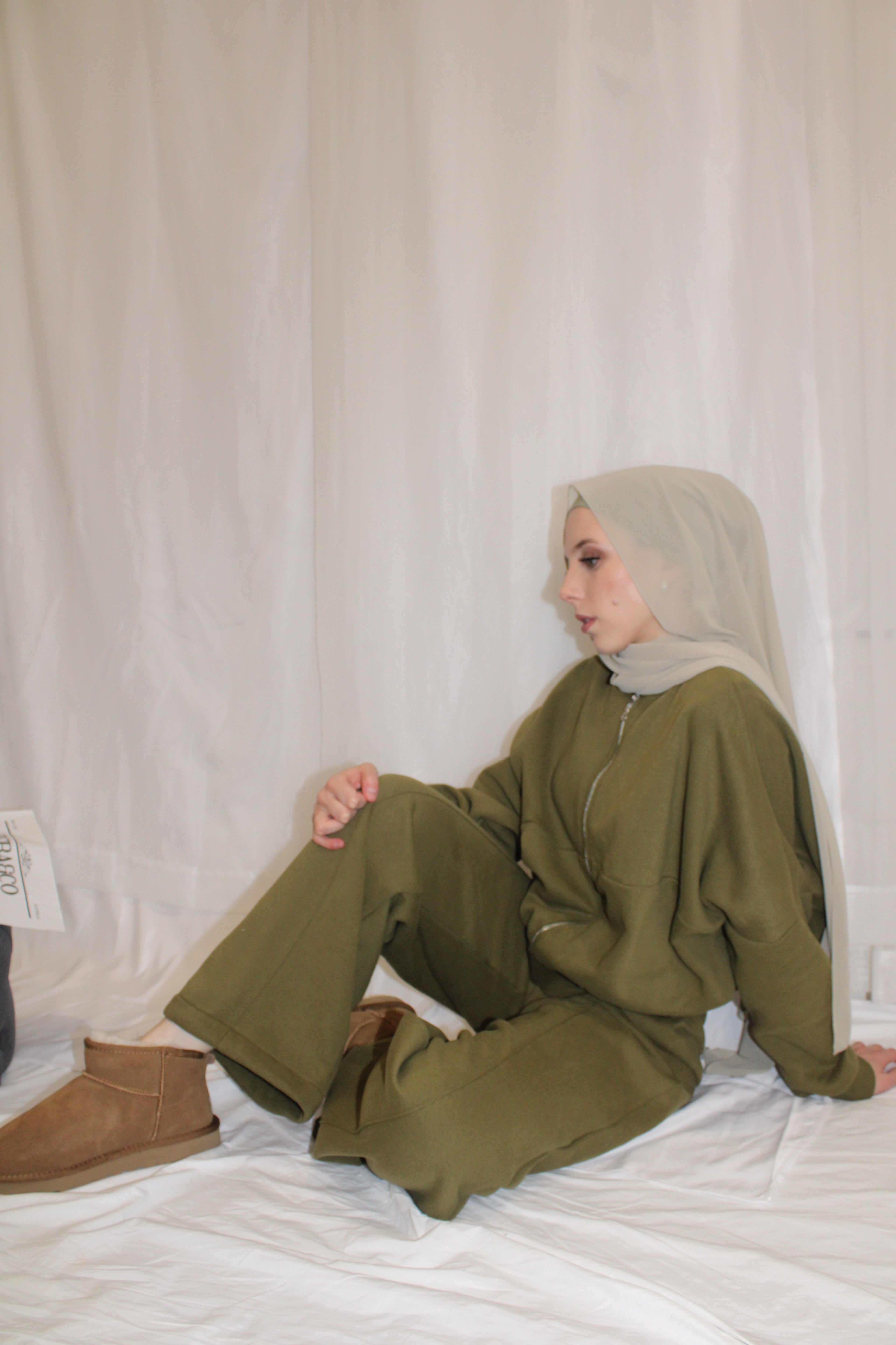 Fleece Lined Cotton Set (olive)