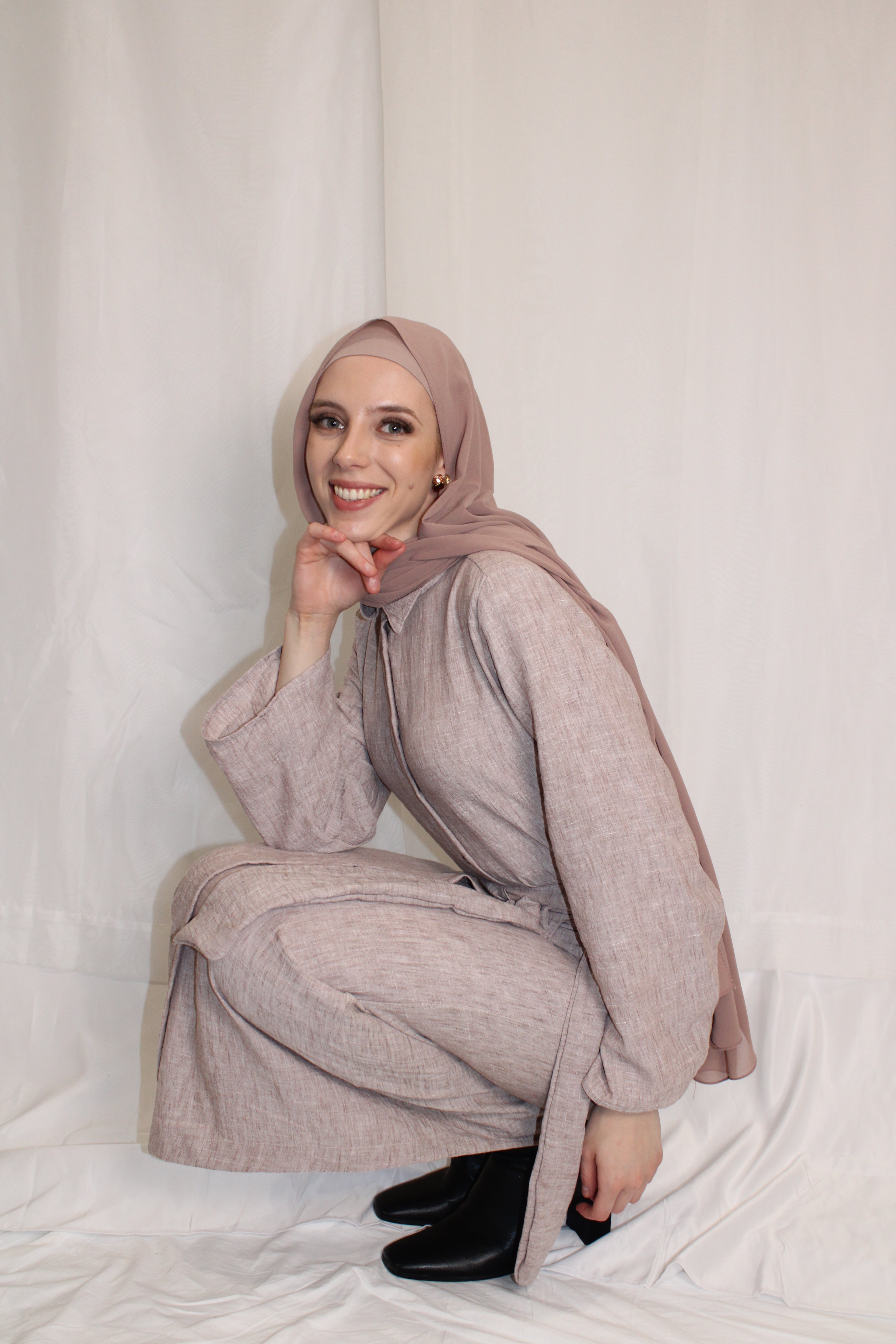 Linen Skirt & Button Up Top Set