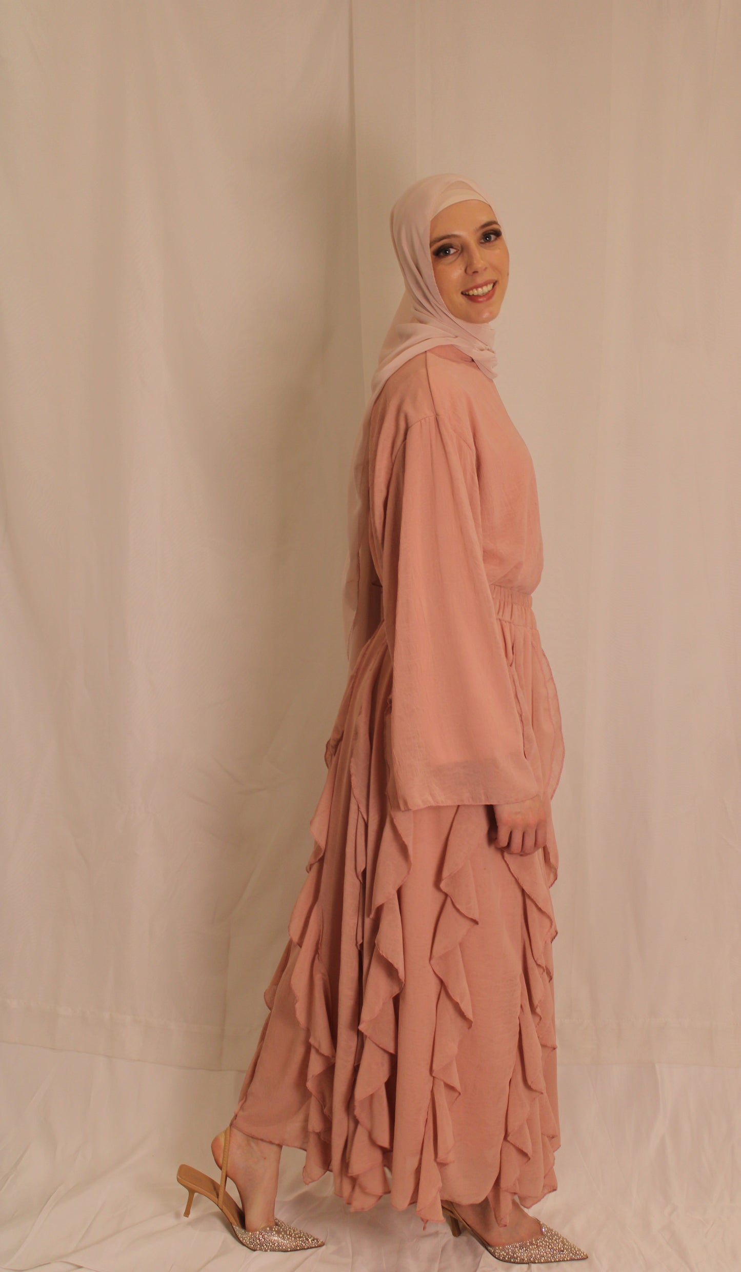 Flowy Ruffle Skirt & Oversized Top Set