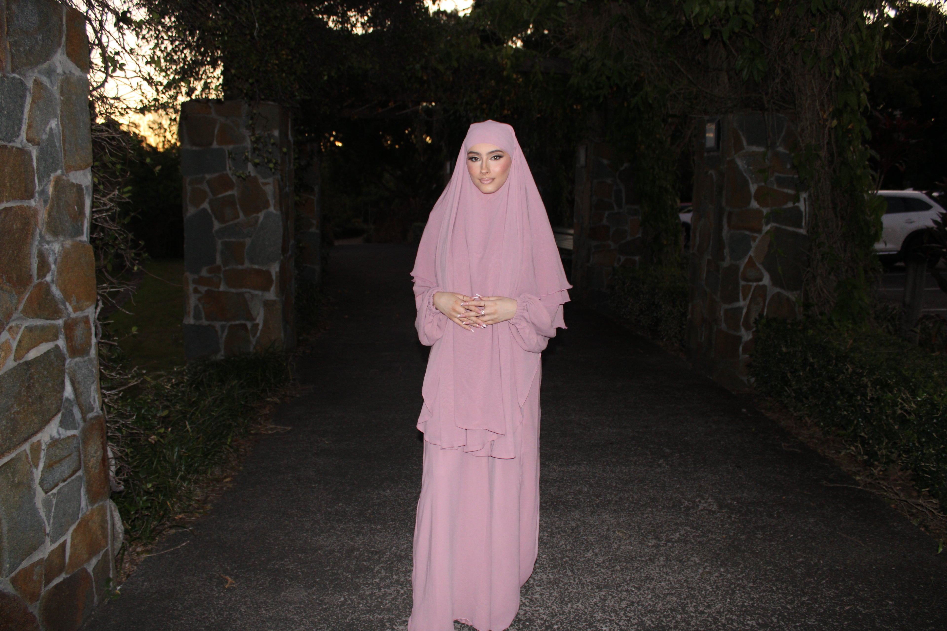 Khimar & Abaya Set (pink)