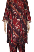Burgundy Floral Cotton Set