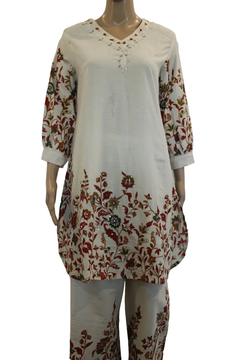 Ivory Bloom 3D Embroidered Set