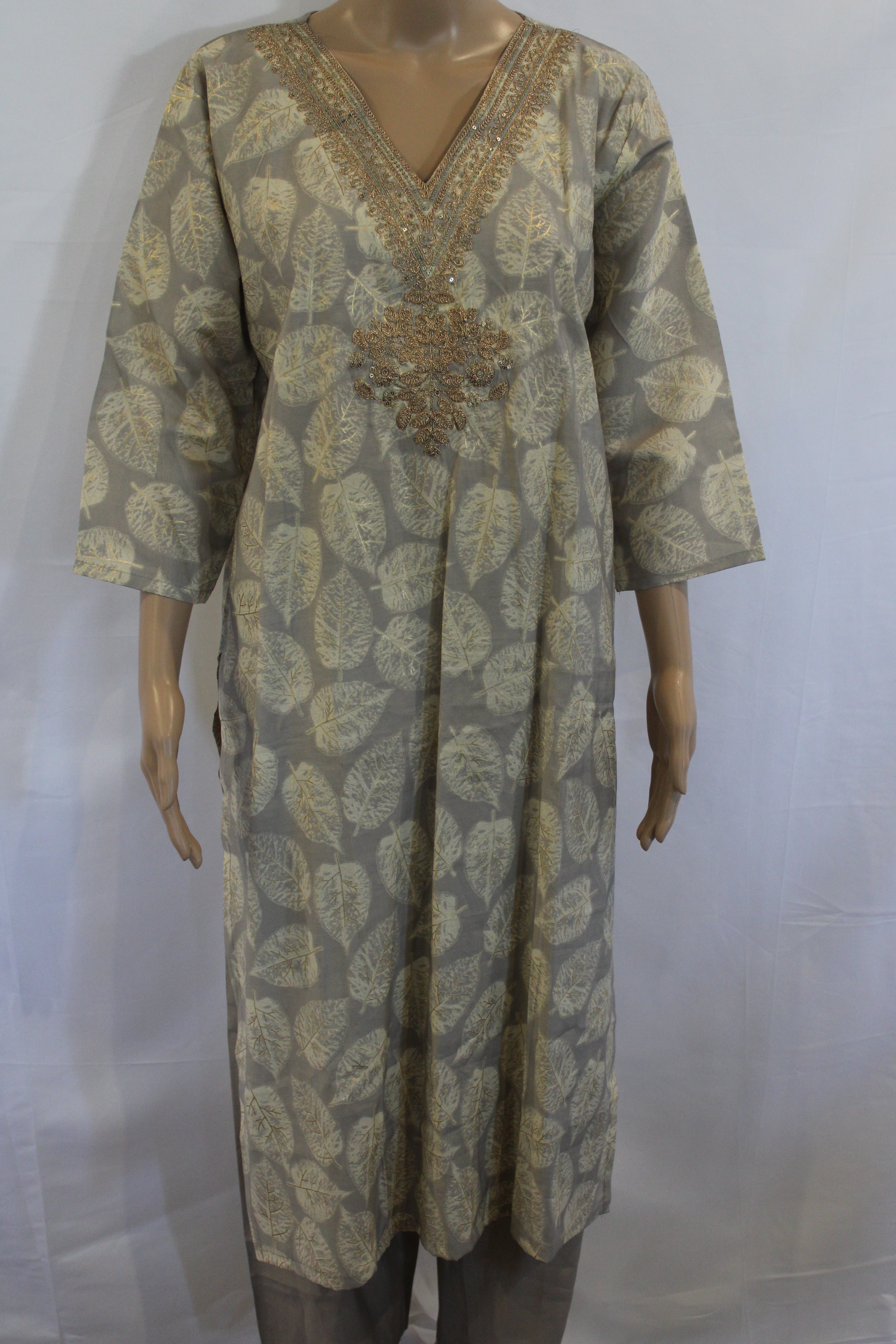 Golden Leaf Subtle Embroidered Set