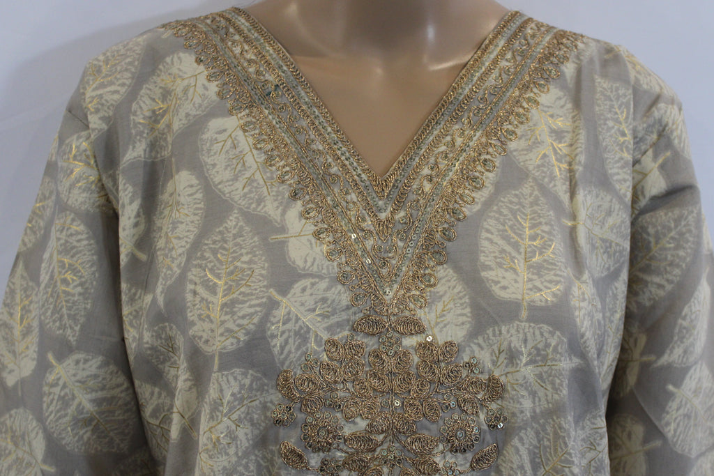 Golden Leaf Subtle Embroidered Set