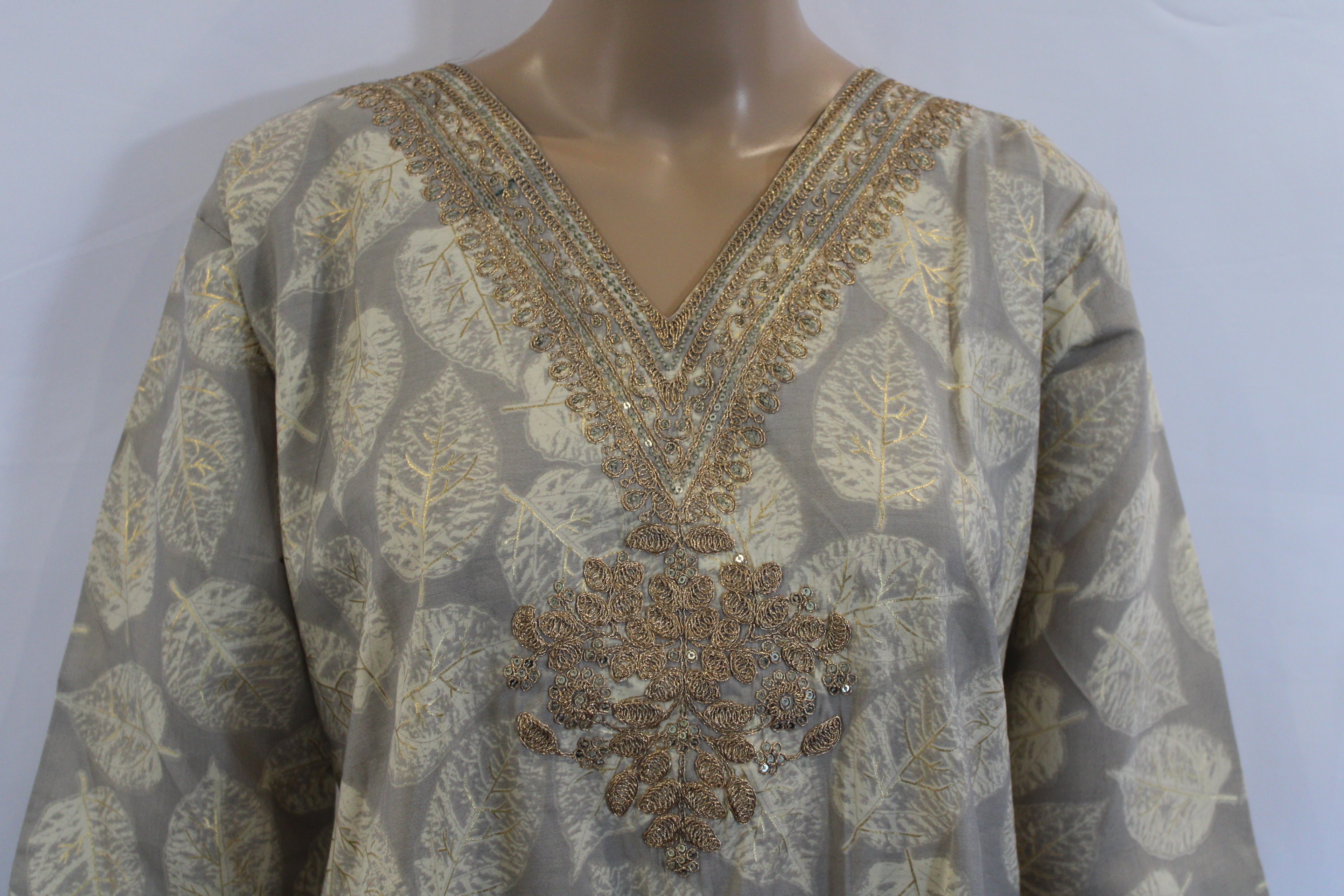 Golden Leaf Subtle Embroidered Set