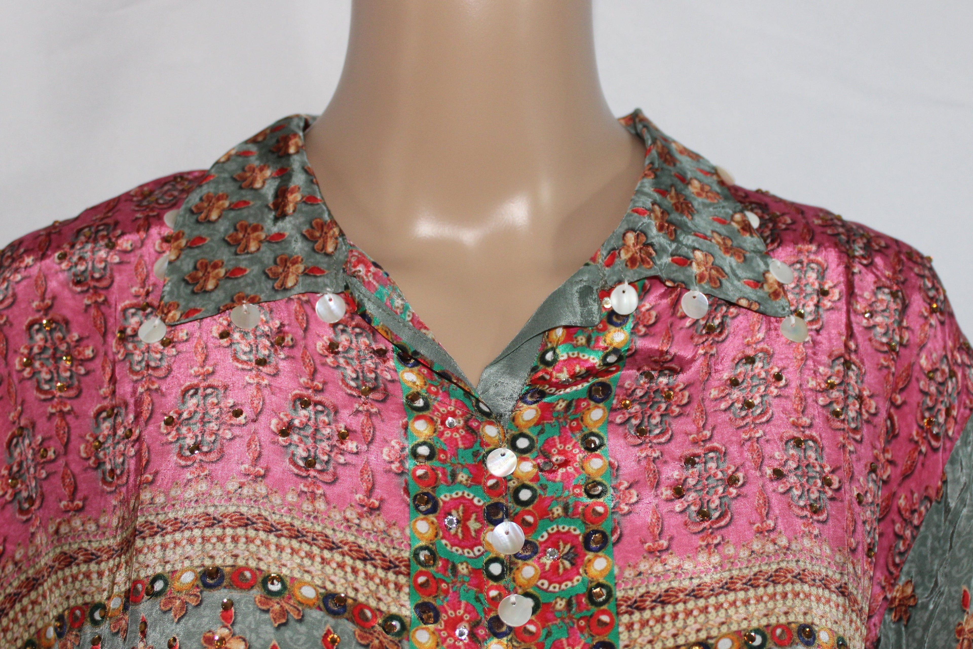 Sage Mosaic Embellished Co-Ord Set