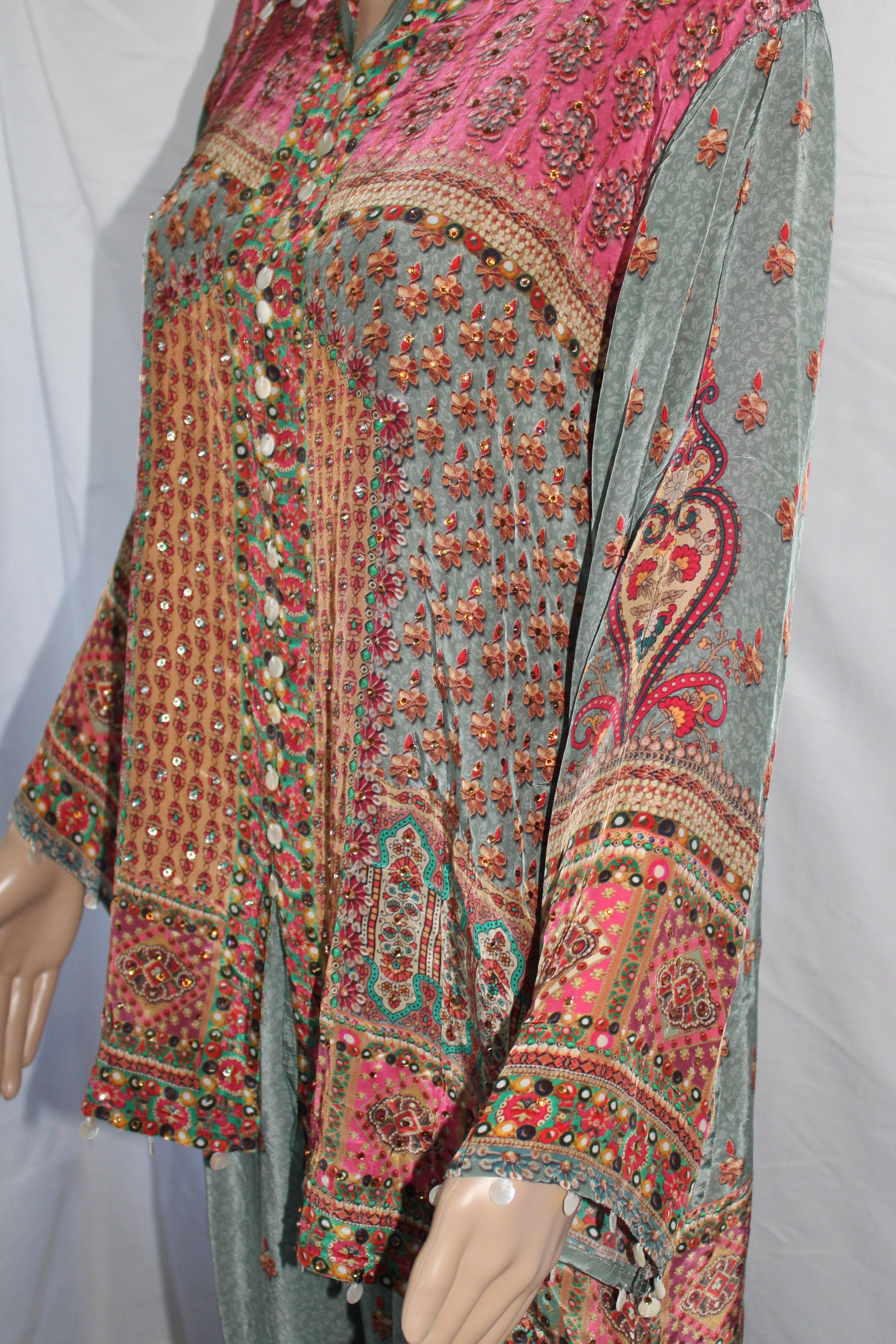 Sage Mosaic Embellished Co-Ord Set
